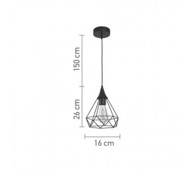 InLight Κρεμαστό φωτιστικό από μαύρο μέταλλο 1XE27 D:16cm (4024-BL)