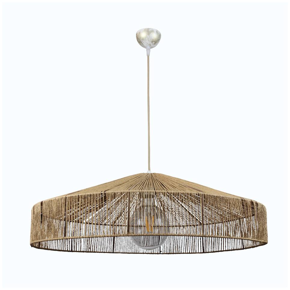 InLight Κρεμαστό φωτιστικό καφέ από σχοινί 1XE27 D:70cm (4029-Α)