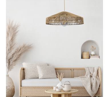 InLight Κρεμαστό φωτιστικό καφέ από σχοινί 1XE27 D:70cm (4029-Α)