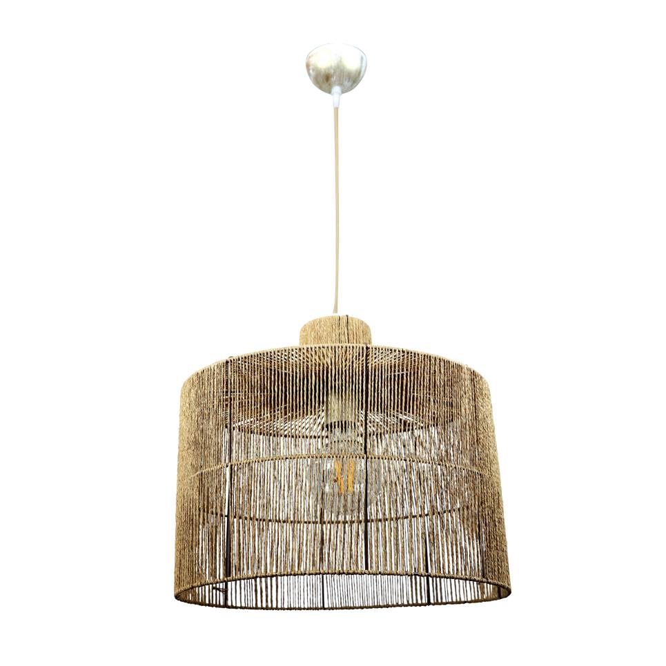 InLight Κρεμαστό φωτιστικό καφέ από σχοινί 1XE27 D:40cm (4030)