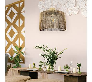 InLight Κρεμαστό φωτιστικό καφέ από σχοινί 1XE27 D:40cm (4030)