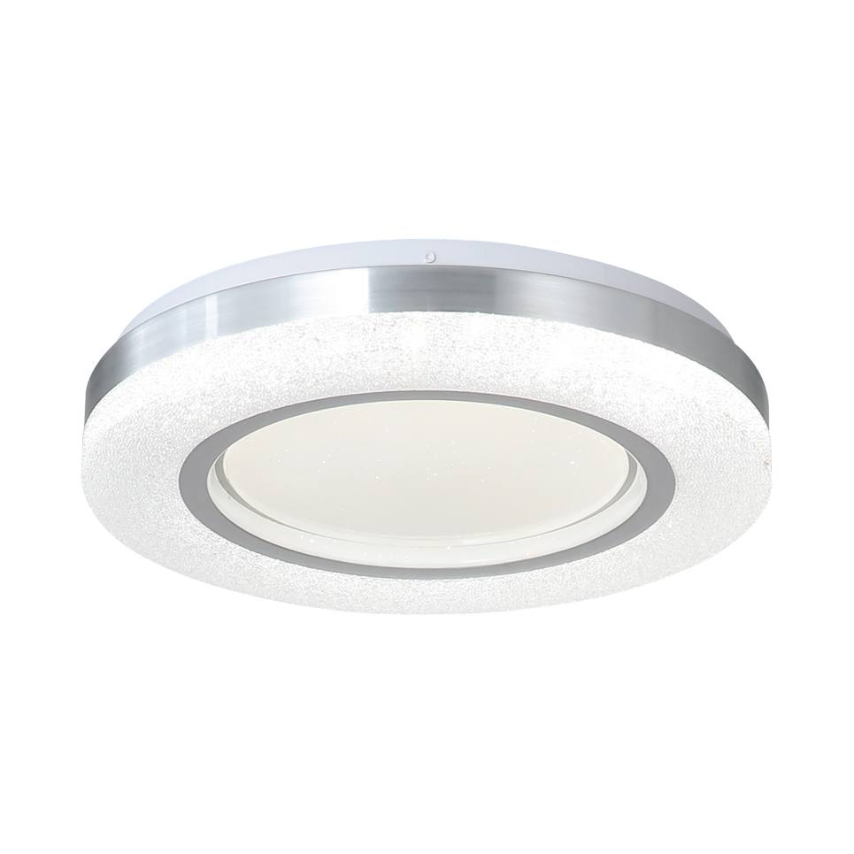 InLight Πλαφονιέρα οροφής LED 72W 3CCT από λευκό και ασημί ακρυλικό D:50cm (42016-Α)