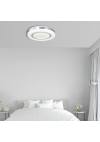 InLight Πλαφονιέρα οροφής LED 54W 3CCT από λευκό και ασημί ακρυλικό D:40cm (42016-B)