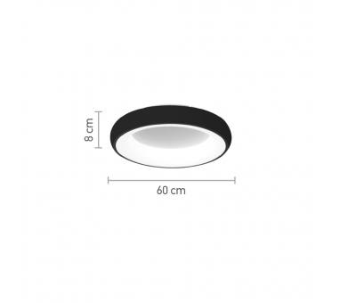 InLight Πλαφονιέρα οροφής LED 110W 3CCT από μαύρο και λευκό ακρυλικό D:60W (42020-Α-Black)