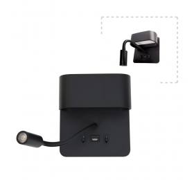 InLight Επιτοίχιο φωτιστικό LED 9W 3000K από μαύρο μέταλλο D:16cm (43036-BL)