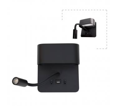 InLight Επιτοίχιο φωτιστικό LED 9W 3000K από μαύρο μέταλλο D:16cm (43036-BL)