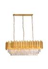 InLight Κρεμαστό φωτιστικό από χρυσαφί αλουμίνιο και κρύσταλλα 12XE14 D:100cm (6069-12)