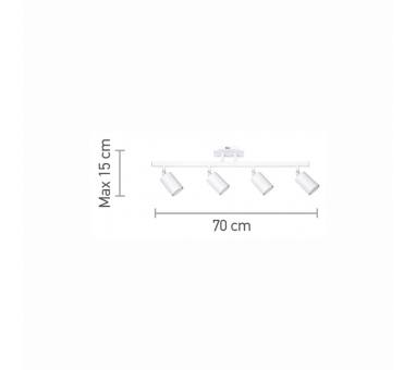 InLight Επιτοίχιο σποτ από μέταλλο σε λευκή απόχρωση 4XGU10 D:70cm (9086-4)