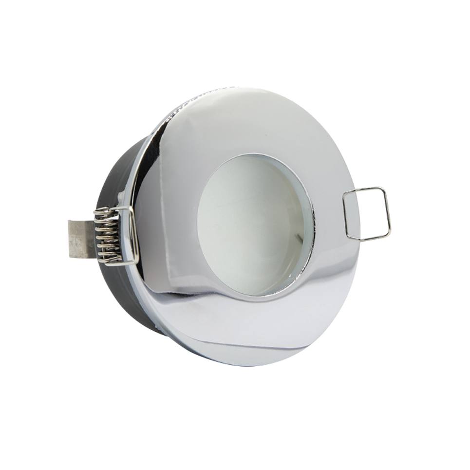 InLight Χωνευτό σποτ από χρώμιο μέταλλο 1XGU10 IP44 D:8cm (Χ0008-CH)