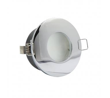 InLight Χωνευτό σποτ από χρώμιο μέταλλο 1XGU10 IP44 D:8cm (Χ0008-CH)