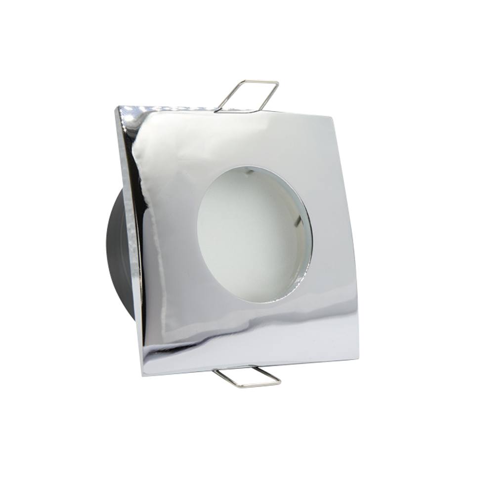 InLight Χωνευτό σποτ από χρώμιο μέταλλο 1XGU10 IP44 D:8cm (Χ0009-CH)