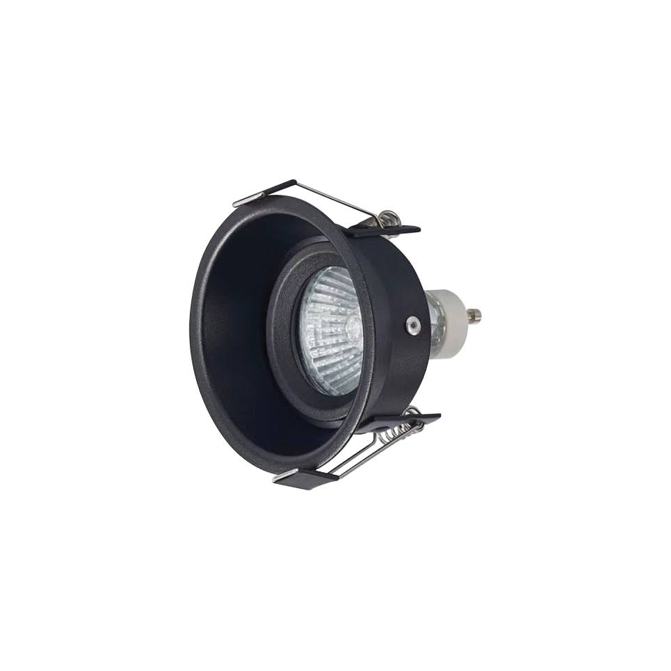 InLight Χωνευτό σποτ από μαύρο μέταλλο 1XGU10 D:8cm (Χ0010-BL)