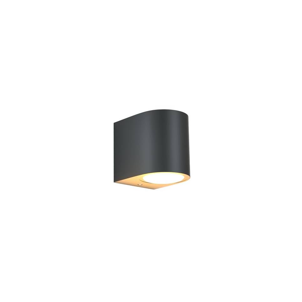 it-Lighting Powell 1xGU10 Outdoor Up or Down Wall Lamp Anthracite D:9cmx8cm (80200244)