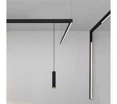 InLight Κρεμαστό φωτιστικό LED 10W 3000K για μαγνητική ράγα σε μαύρη απόχρωση D:6cmX30cm (T02401-BL)
