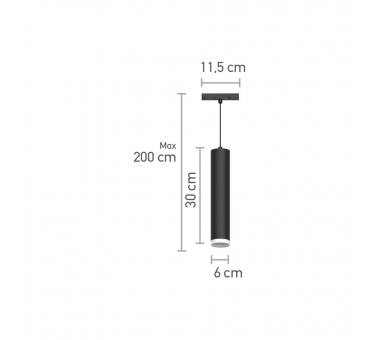 InLight Κρεμαστό φωτιστικό LED 10W 4000K για μαγνητική ράγα σε μαύρη απόχρωση D:6cmX30cm (T02402-BL)