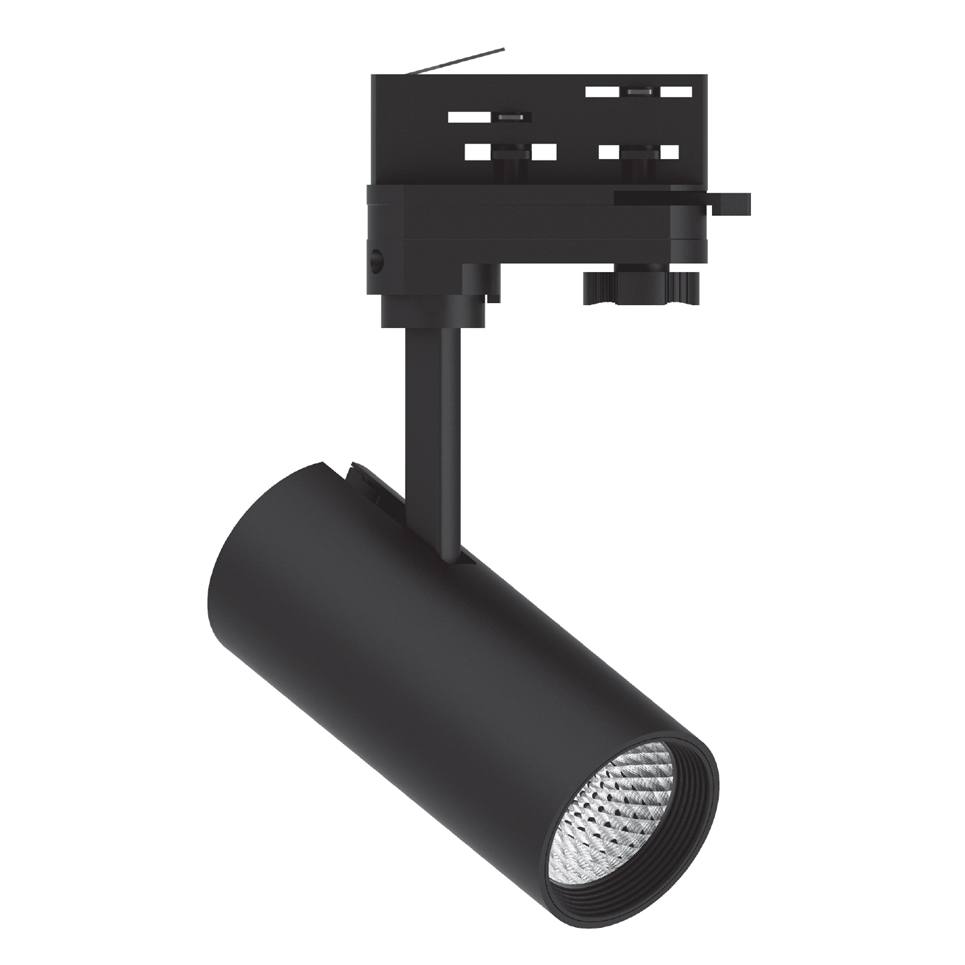 InLight Σποτ τριφασικής ράγας LED 10W 4000K σε μαύρη απόχρωση D:10cmX15,5cm (T01002-BL)