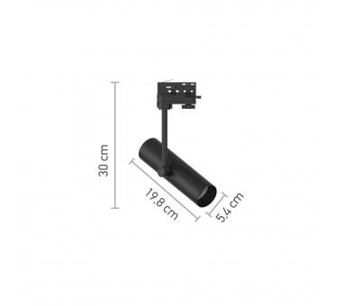 InLight Σποτ τριφασικής ράγας σε μαύρη απόχρωση 1XGU10 D:5,4cmX30cm (T01100-BL)