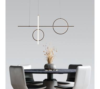 InLight Κρεμαστό φωτιστικό LED 55W 3000K σε μαύρη απόχρωση D:100cm (6043)