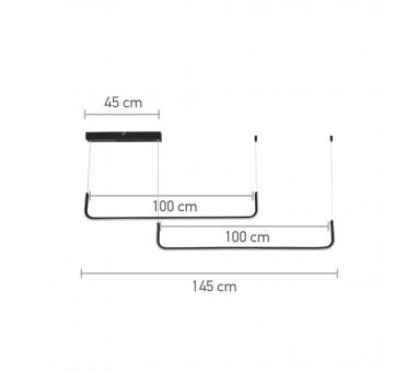 InLight Κρεμαστό φωτιστικό LED 38W 3000K σε μαύρη απόχρωση D:145cm (6052-BL)