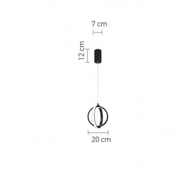 InLight Κρεμαστό φωτιστικό LED 16W 3000K σε μαύρη απόχρωση D:20cm (6057-BL)