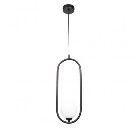 InLight Κρεμαστό φωτιστικό σε μαύρη απόχρωση και λευκή οπαλίνα 1XG9 D:40cm (4021-BL)