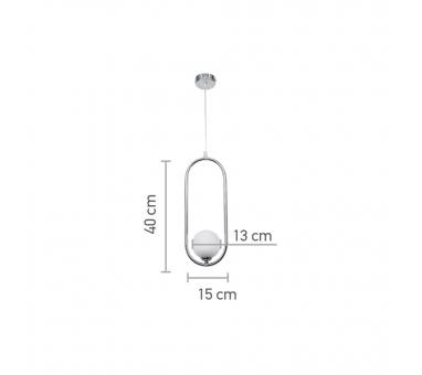 InLight Κρεμαστό φωτιστικό σε μαύρη απόχρωση και λευκή οπαλίνα 1XG9 D:40cm (4021-BL)