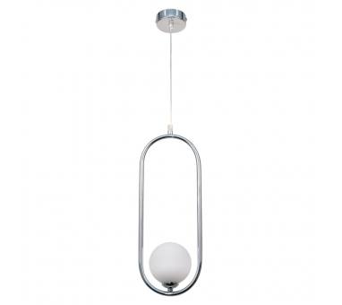 InLight Κρεμαστό φωτιστικό σε χρώμιο απόχρωση και λευκή οπαλίνα 1XG9 D:40cm (4022-CH)