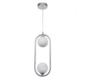 InLight Κρεμαστό φωτιστικό σε χρώμιο απόχρωση και λευκή οπαλίνα 2XG9 D:40cm (4023-CH)