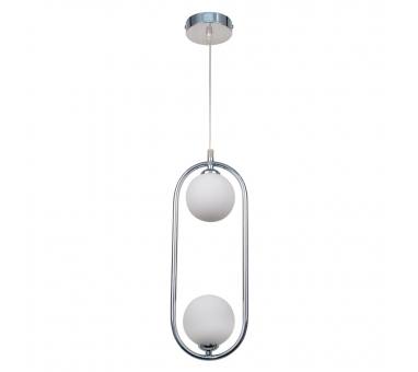 InLight Κρεμαστό φωτιστικό σε χρώμιο απόχρωση και λευκή οπαλίνα 2XG9 D:40cm (4023-CH)