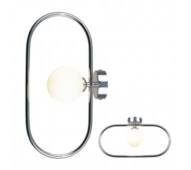 InLight Επιτοίχιο φωτιστικό σε χρώμιο απόχρωση και λευκή οπαλίνα 1XG9 D:40cm (43031-CH)