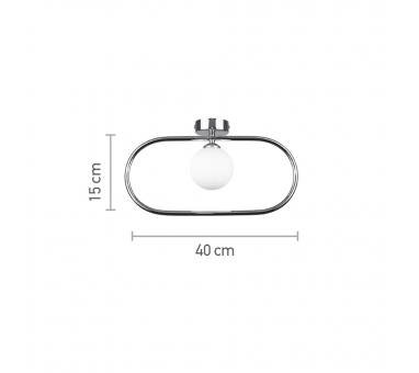 InLight Επιτοίχιο φωτιστικό σε χρυσαφί χρώμα και λευκή οπαλίνα 1XG9 D:40cm (43031-GL)