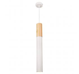 InLight Κρεμαστό φωτιστικό σε λευκή απόχρωση και ξύλο 1XGU10 D:40cm (4017-WH)