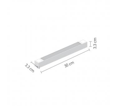 InLight Γραμμικό φωτιστικό LED 20W 3000K για μονοφασική ράγα σε λευκή απόχρωση D:30cmX3,3cm (T02601-WH)