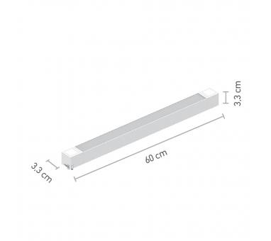 InLight Γραμμικό φωτιστικό LED 35W 3000K για μονοφασική ράγα σε λευκή απόχρωση D:60cmX3,3cm (T02701-WH)