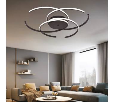 Inlight Πλαφονιέρα οροφής LED 100W 3CCT σε μαύρη απόχρωση D:95cm (6111-A)
