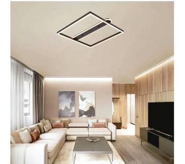 Inlight Πλαφονιέρα οροφής LED 35W 3CCT σε μαύρη απόχρωση D:50x50cm (6110)