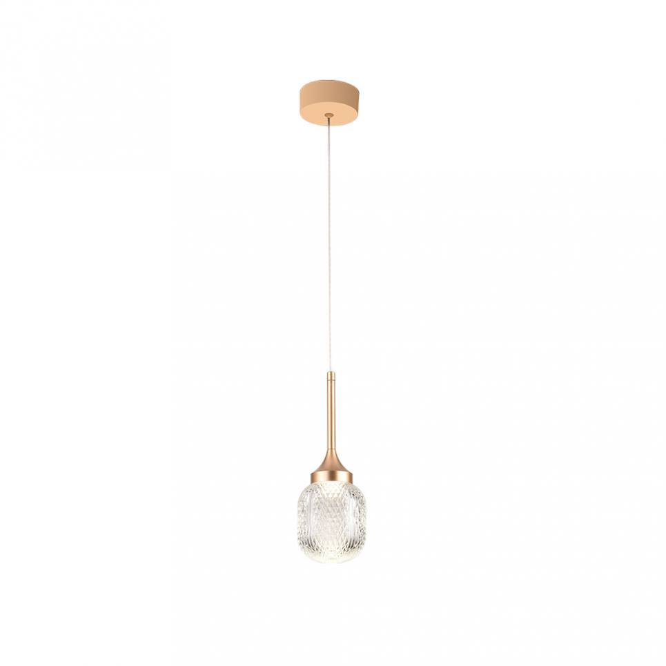 Inlight Κρεμαστό φωτιστικό LED 10W από χρυσαφί μέταλλο και ακρυλικό D:10x200cm (4077-1)