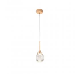 Inlight Κρεμαστό φωτιστικό LED 10W από χρυσαφί μέταλλο και ακρυλικό D:10x200cm (4077-1)