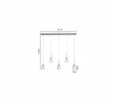 Inlight Κρεμαστό φωτιστικό LED 5*10W από χρυσαφί μέταλλο και ακρυλικό D:60x200cm (4077R-5-Golden)