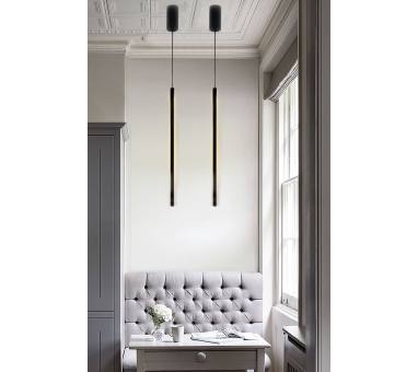 InLight Κρεμαστό φωτιστικό LED 7W 3000K από μαύρο μέταλλο και ακρυλικό D:60cm (6023-Black)