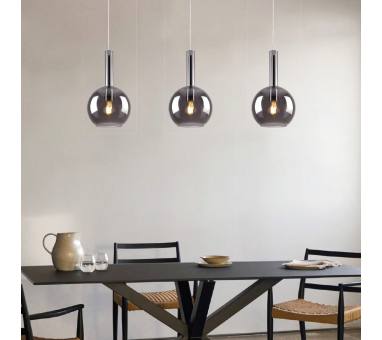 Inlight Κρεμαστό φωτιστικό από φιμέ γυαλί 1XE27 D:20x36cm (4080)