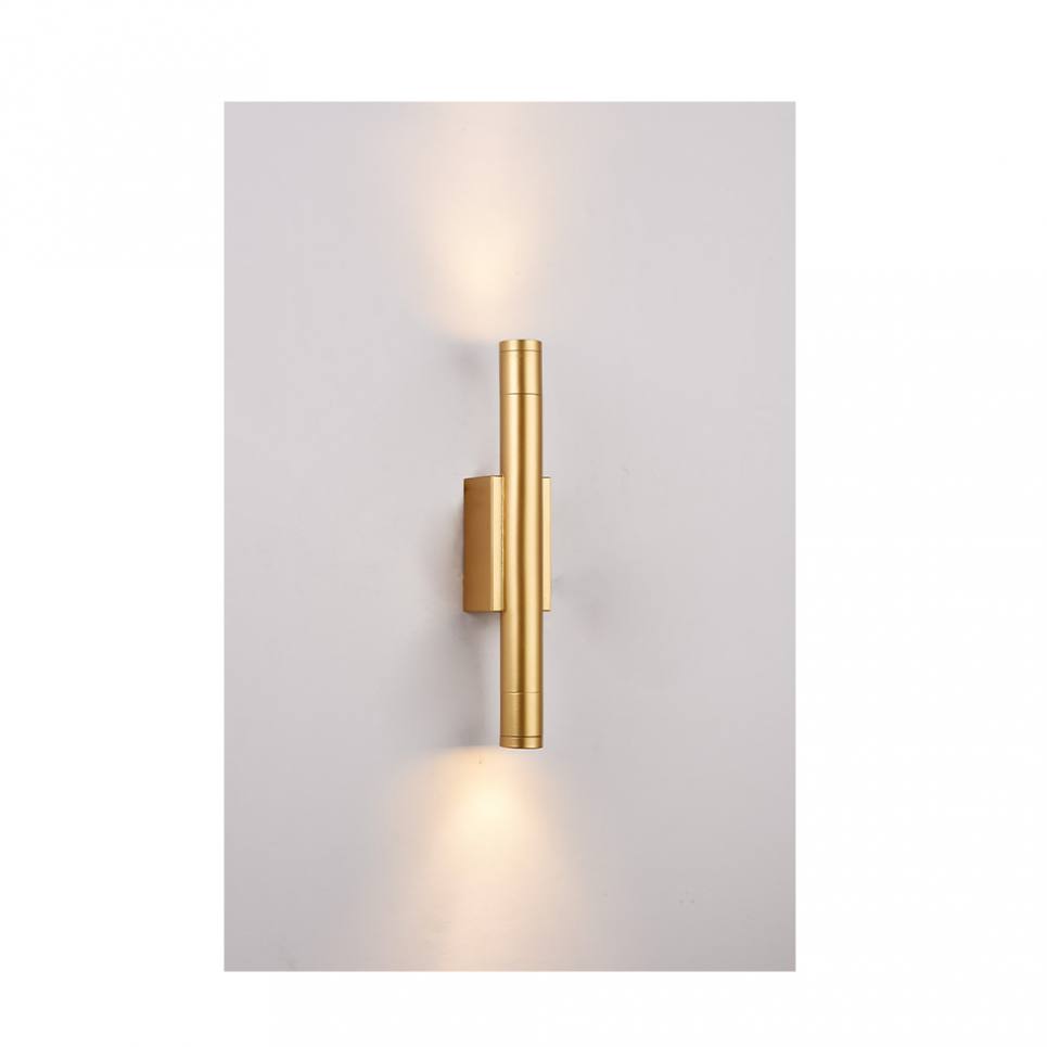 Inlight Επιτοίχιο φωτιστικό LED 2*5W 3000K σε χρυσαφί απόχρωση απο αλουμίνιο D:30x6cm (43061-Golden)