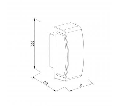 it-Lighting Winona 1xΕ27 Outdoor Up-Down Wall Lamp Black D:90x120x220mm (80205414)