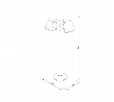 it-Lighting Shasta 2xGU10 Outdoor Pole Light Black D:150x305x600mm (80400814)