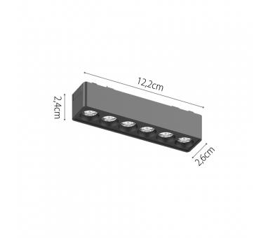 InLight Φωτιστικό LED 6W 3000K για Ultra-Thin μαγνητική ράγα σε λευκή απόχρωση D:12,2cmX2,4cm (T02801-WH)