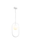 InLight Κρεμαστό φωτιστικό σε λευκή απόχρωση και λευκή οπαλίνα 1XG9 D:40cm (4050-WH)