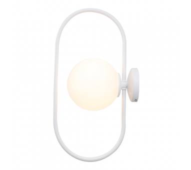 InLight Επιτοίχιο φωτιστικό σε λευκή απόχρωση και λευκή οπαλίνα 1XG9 D:40cm (43038-WH)