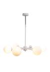 InLight Κρεμαστό φωτιστικό από λευκό μέταλλο και λευκή οπαλίνα 6XG9 D:70cm (5012-6)	