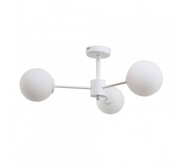 InLight Κρεμαστό φωτιστικό από λευκό μέταλλο και λευκή οπαλίνα 3XG9 D:50cm (5013-3)