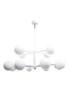 InLight Κρεμαστό φωτιστικό από λευκό μέταλλο και λευκή οπαλίνα 12XG9 D:90cm (5012-12)